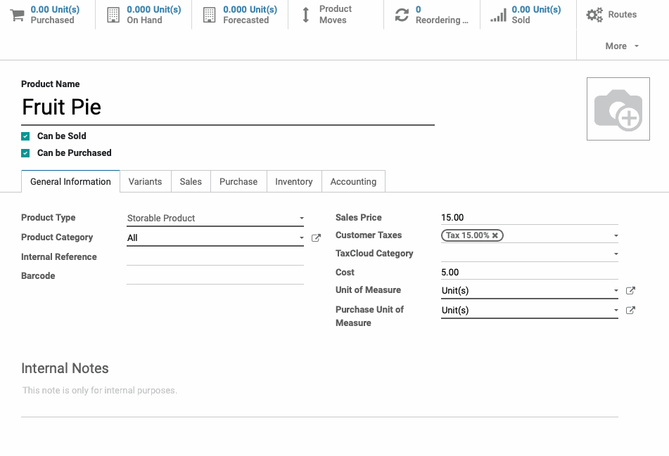 Odoo image and text block