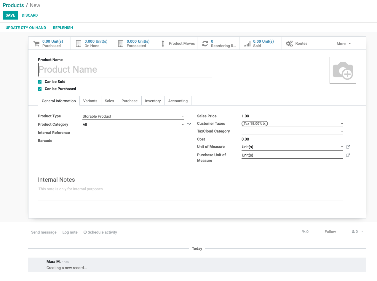 Odoo text and image block