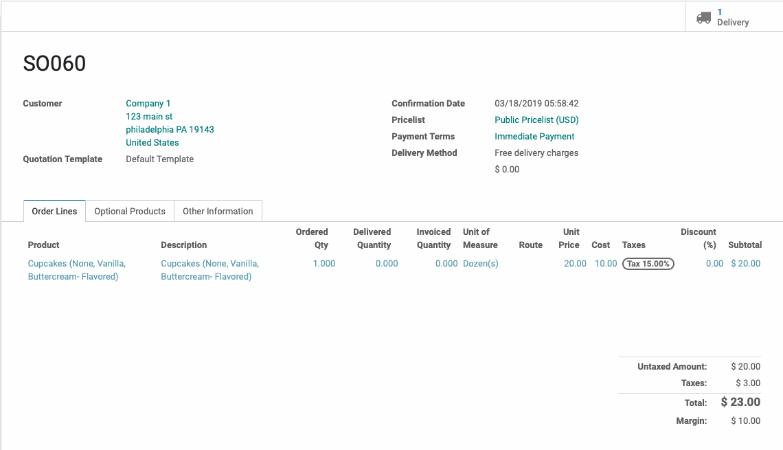 Odoo image and text block