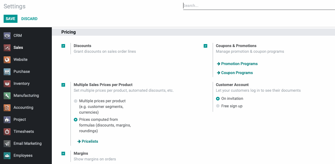 Odoo image and text block
