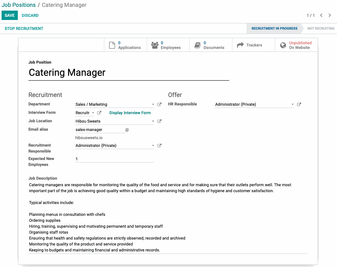 Odoo image and text block