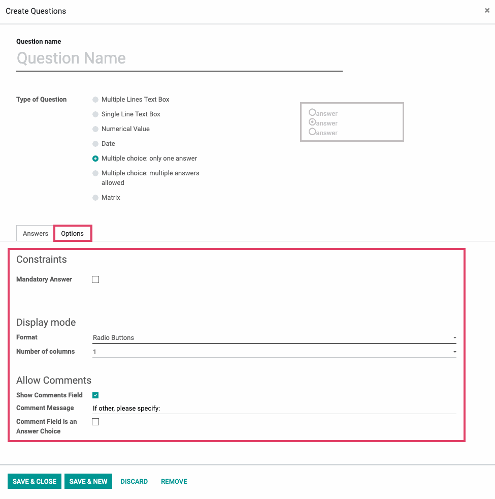 Odoo image and text block