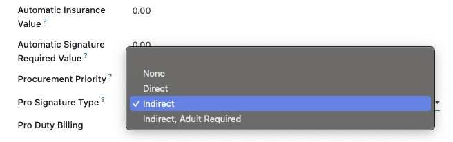 Hibou Delivery Pro UPS Signature Required Options