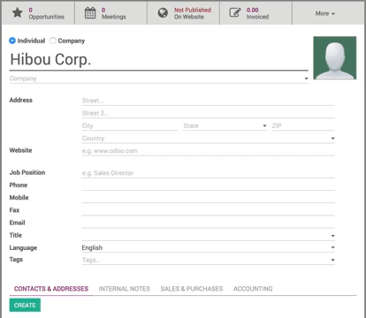 Odoo image and text block