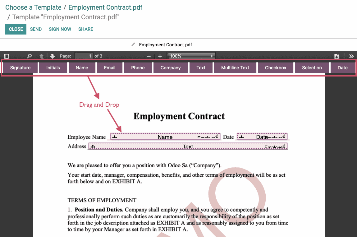 Odoo image and text block